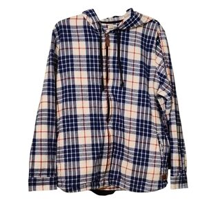 L.L. Bean Plaid Hooded Shirt Jacket - XL Relaxed Fit Layer Warm